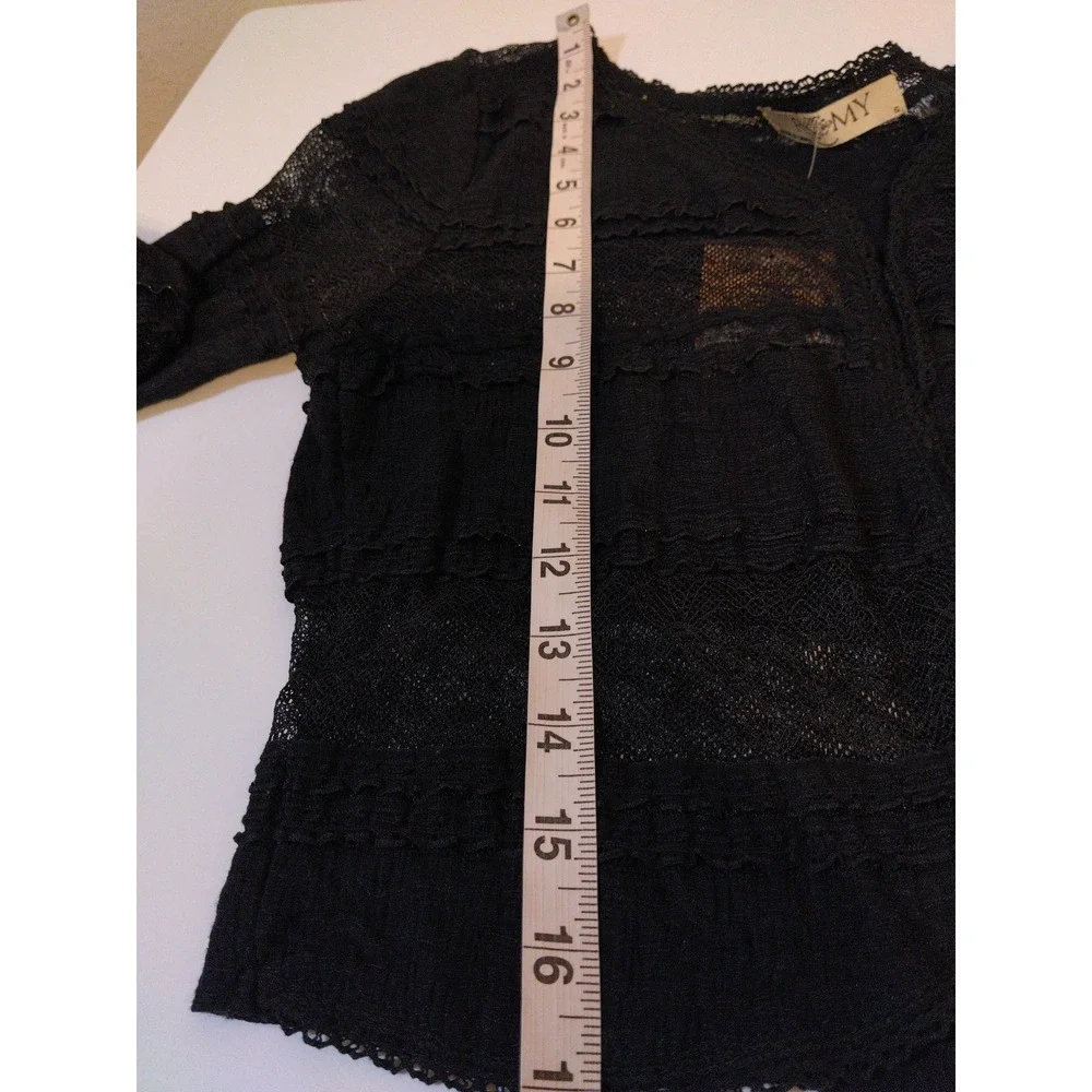 Womens Sheer Bolero Size S Open Front Layering Whimsigoth 90s Grunge